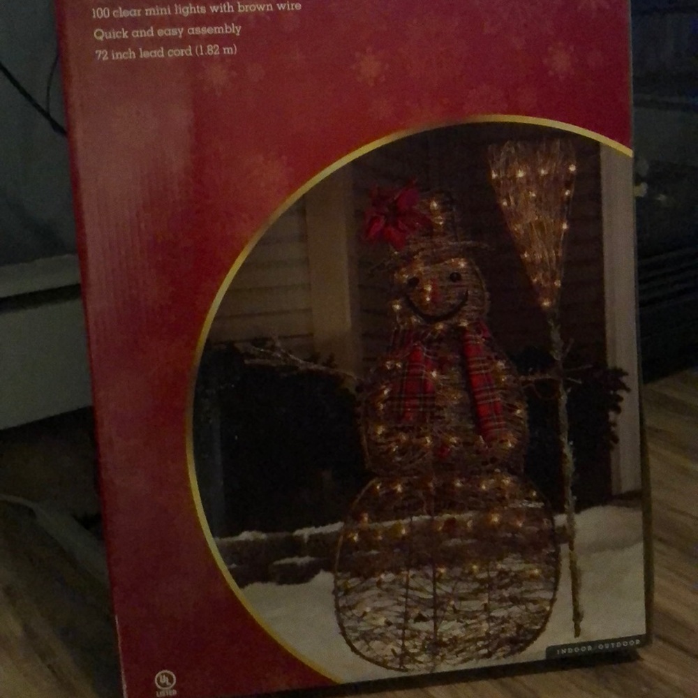 Grapevine snowman, assembled is 48”.